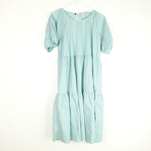 Everlane Dress Womens SZ S Short Puff Sleeve Tiered Below Knee Slouchy Casual